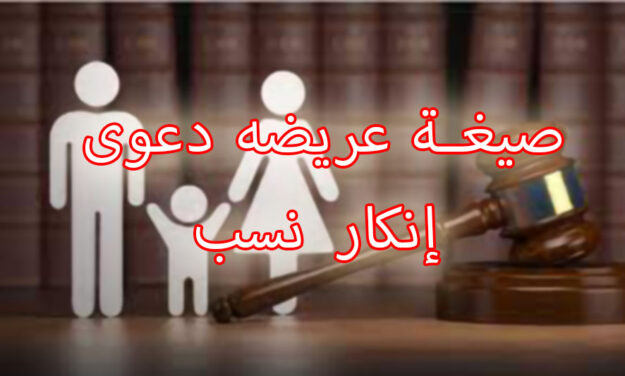 صيغة عريضه دعوى إنكار نسب