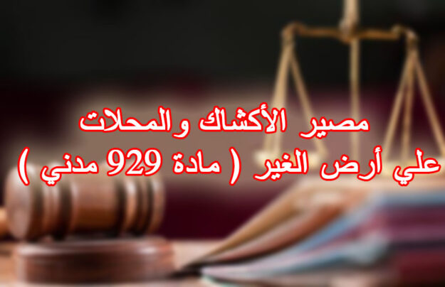 مصير الأكشاك والمحلات علي أرض الغير ( مادة 929 مدني )