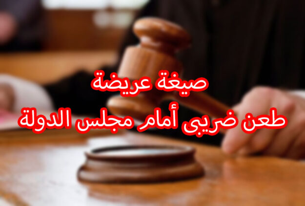 صيغة عريضة طعن ضريبى أمام مجلس الدولة