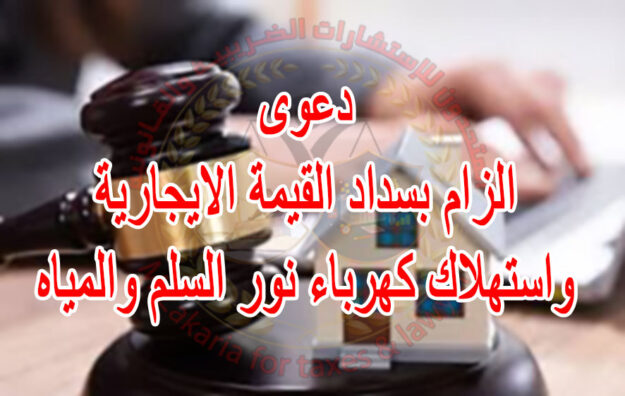 دعوى الزام بسداد القيمة الايجارية واستهلاك كهرباء نور السلم والمياه