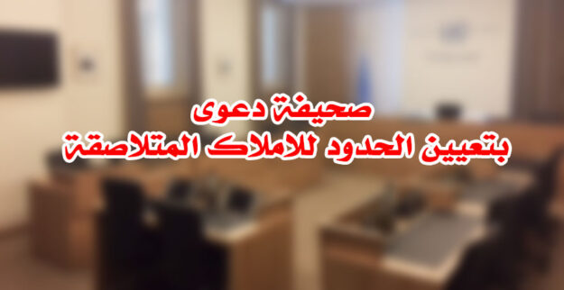 صحيفة دعوى بتعيين الحدود للاملاك المتلاصقة