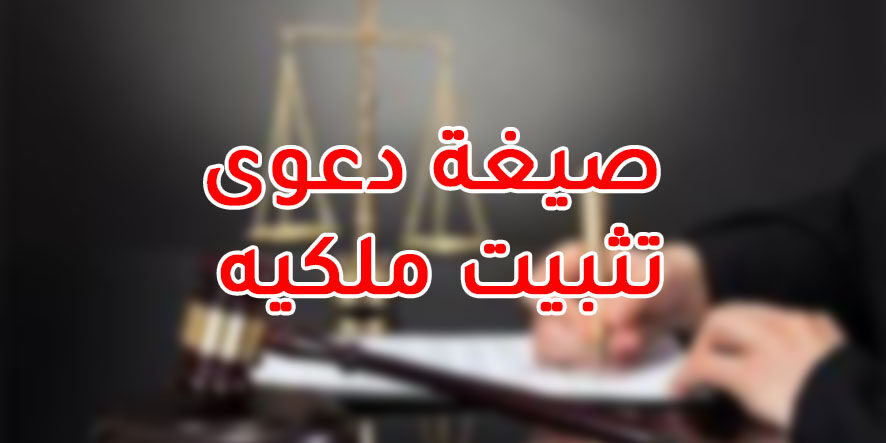 صيغة دعوى تثبيت ملكيه
