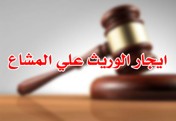 ايجار الوريث علي المشاع