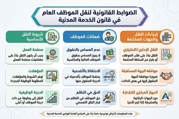 الضوابط القانونية لنقل الموظف العام
