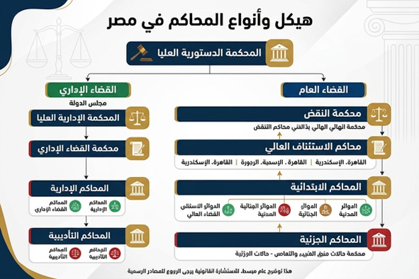 انواع المحاكم في مصر
