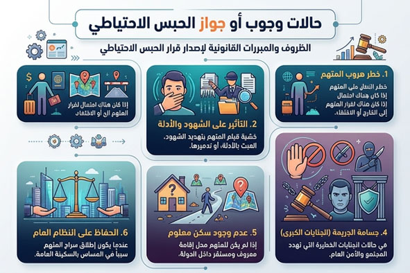 حالات وجوب الحبس الاحتياطى