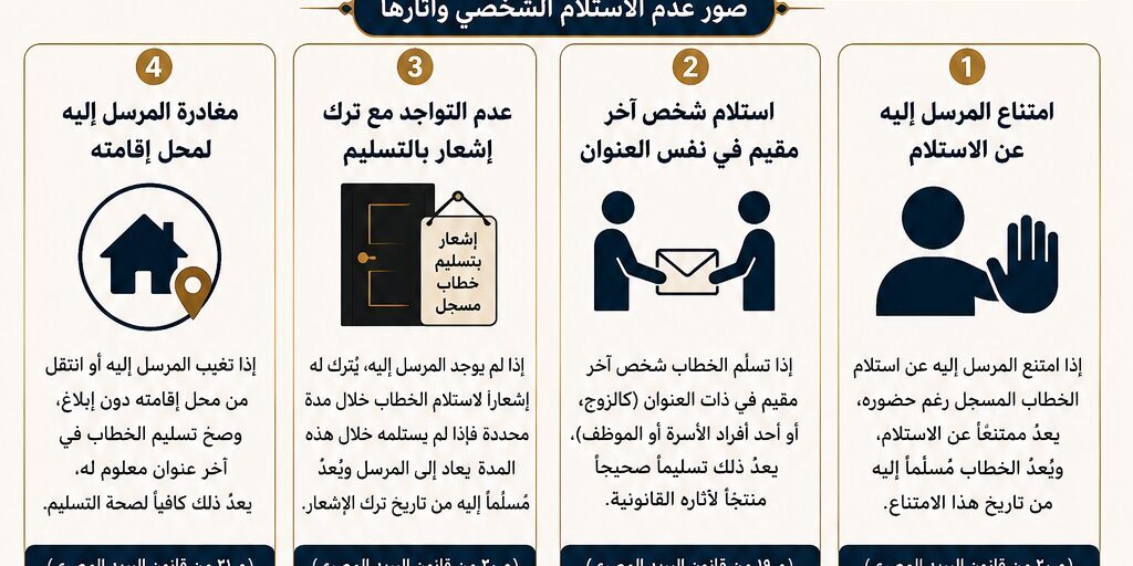 أثر عدم استلام خطاب بعلم الوصول