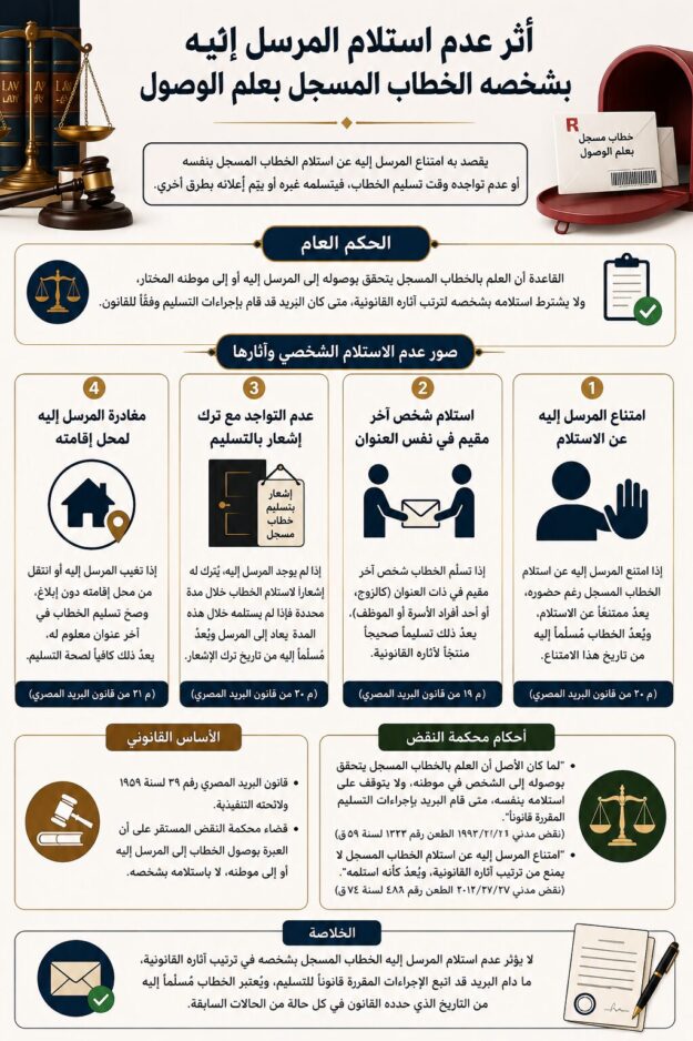 أثر عدم استلام خطاب بعلم الوصول