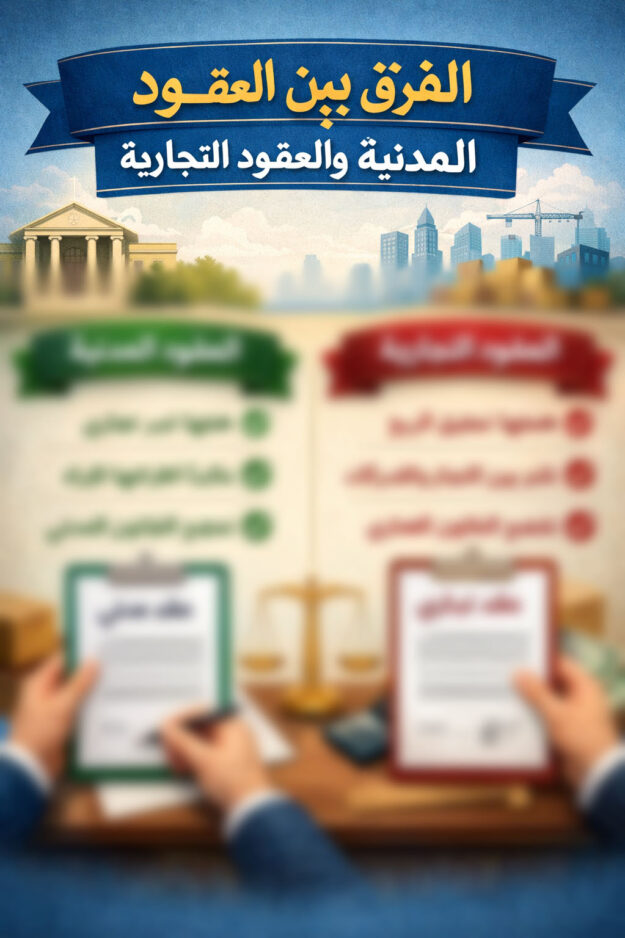 الفرق بين العقود المدنية و التجارية