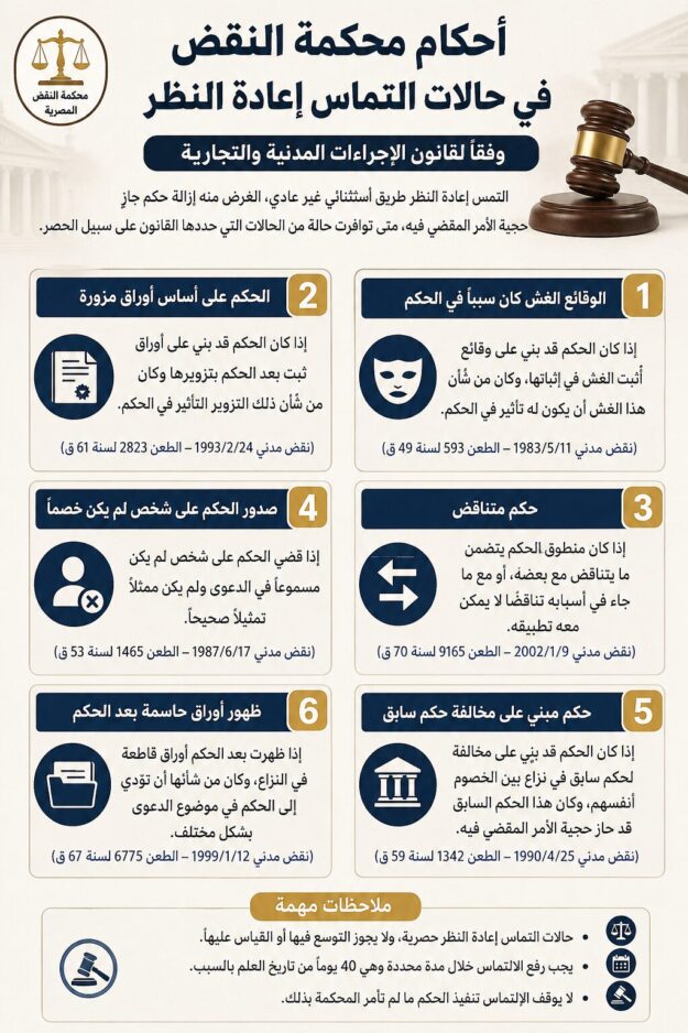 محكمة النقض وحالات اعادة النظر
