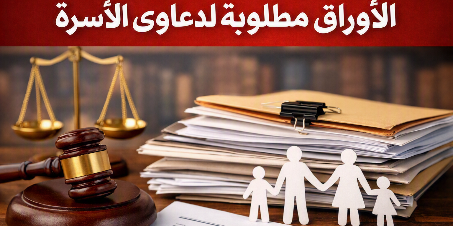 الأوراق المطلوبة لدعاوى الأسرة