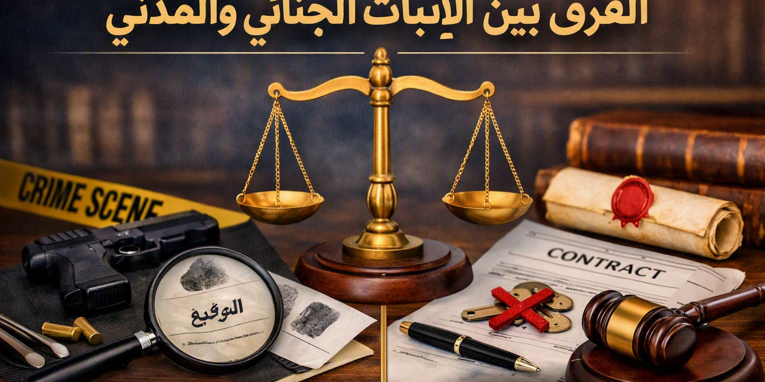 الفرق بين الإثبات الجنائي والمدني