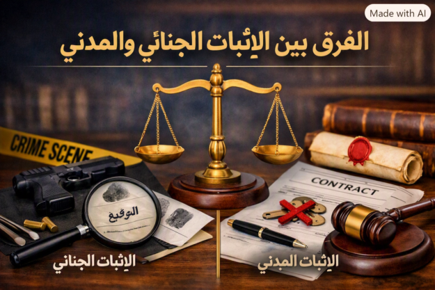 الفرق بين الإثبات الجنائي والمدني