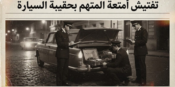 تفتيش أمتعة المتهم بحقيبة السيارة
