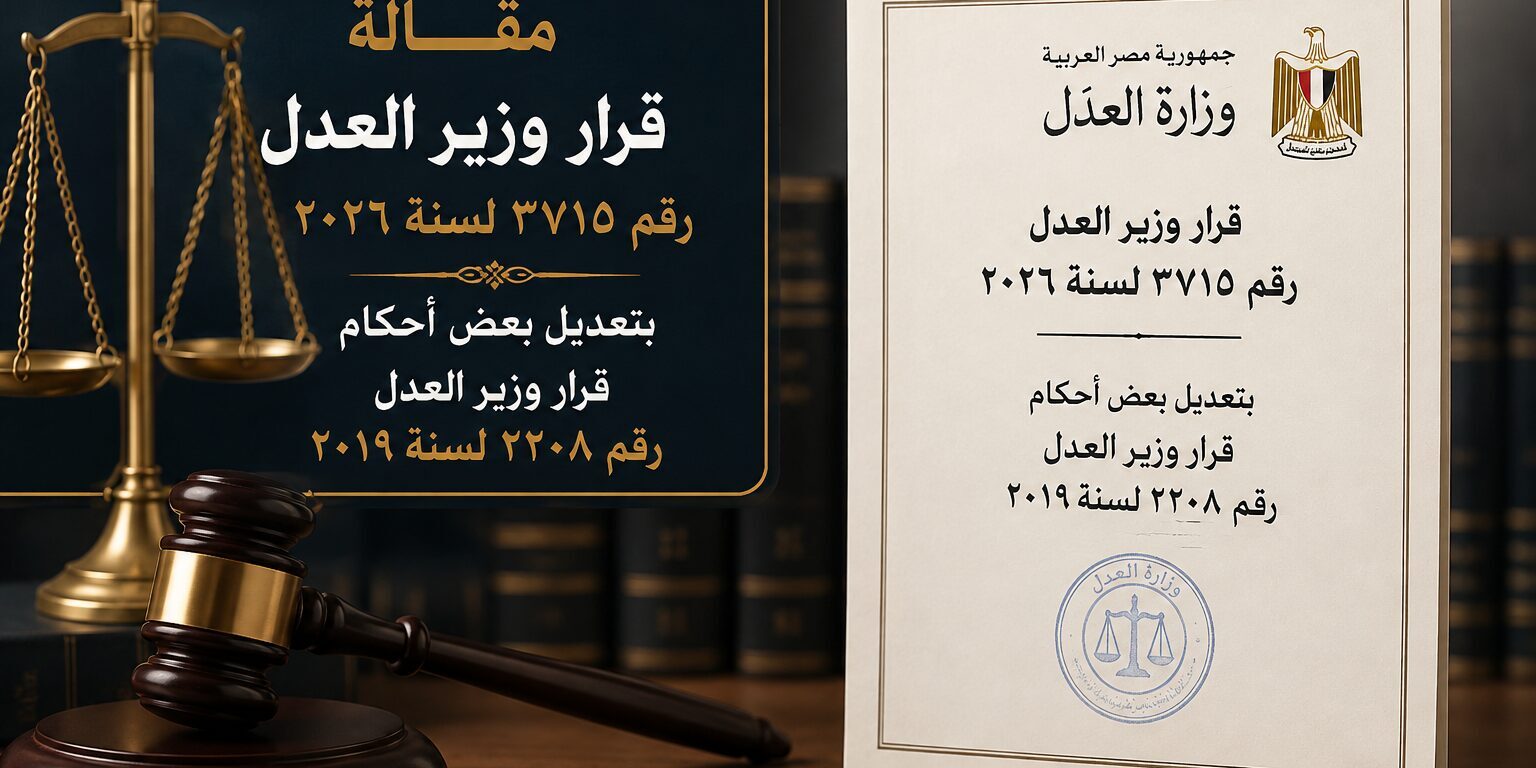 قرار وزير العدل رقم ٣٧١٥ لسنة ٢٠٢٦