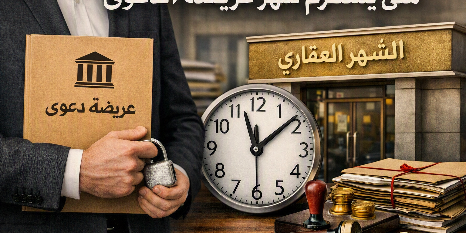 متى يستلزم شهر عريضة الدعوى