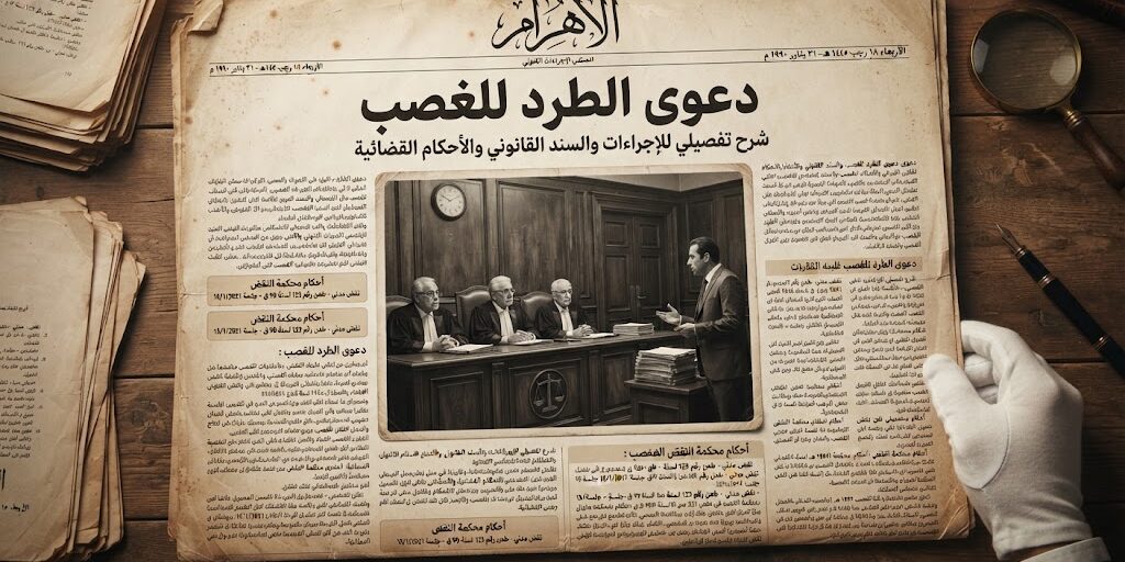 شرح تفصيلي دعوى الطرد للغصب